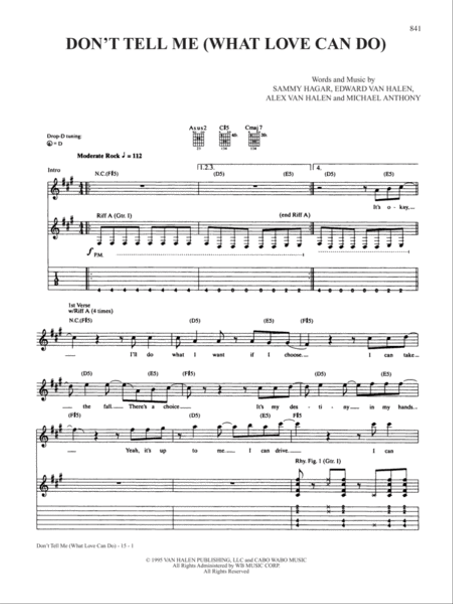 Don't Tell Me (What Love Can Do) Guitar Tablature scores gallery preview page 1