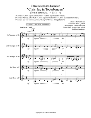 Three selections based on "Christ lag in Todesbanden" (Brass Quintet - 3 Trp, 2 Hrn)