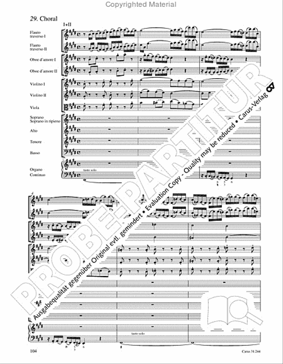 St. Matthew Passion (Matthaus-Passion) 4-Part scores gallery preview page 106