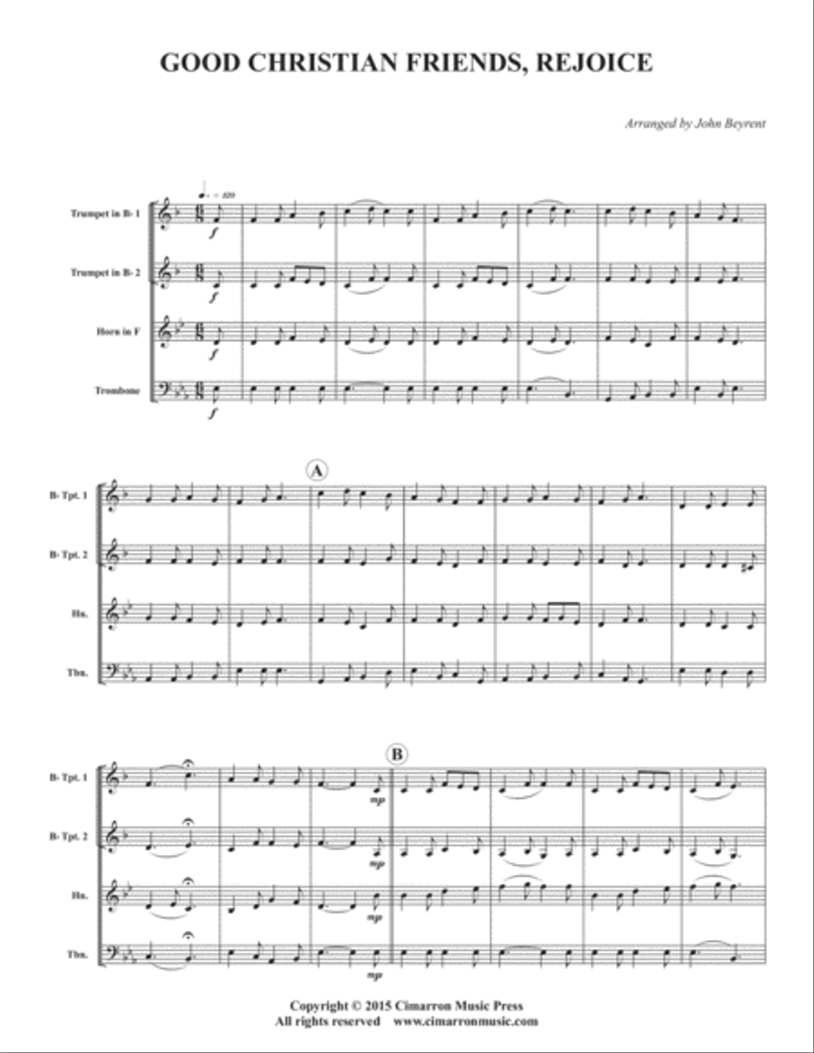 Good Christian Friends, Rejoice Horn scores gallery preview page 2