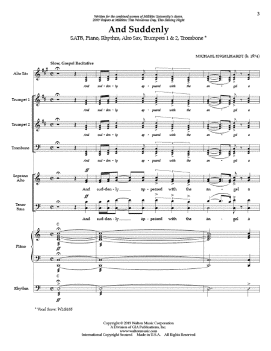 And Suddenly (SATB) Full Score and Parts 4-Part scores gallery preview page 2
