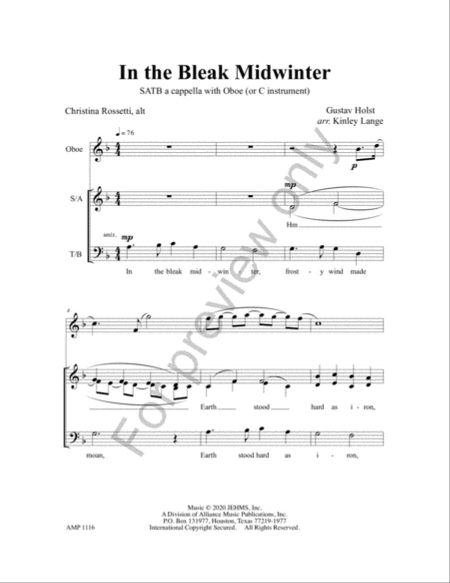 In the Bleak Midwinder 4-Part scores gallery preview page 2