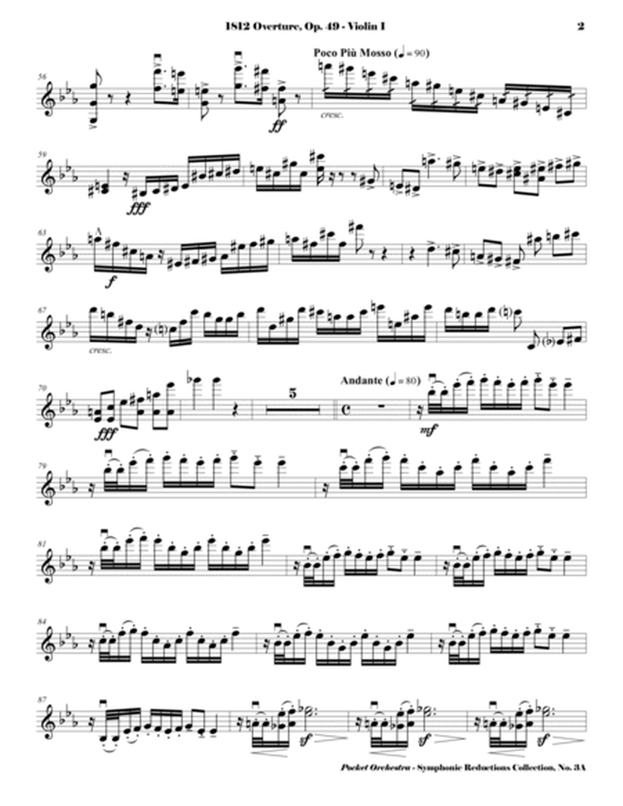 Tchaikowsky - 1812 Overture, Op. 49 - for String Quartet (SCORE AND PARTS) image number null