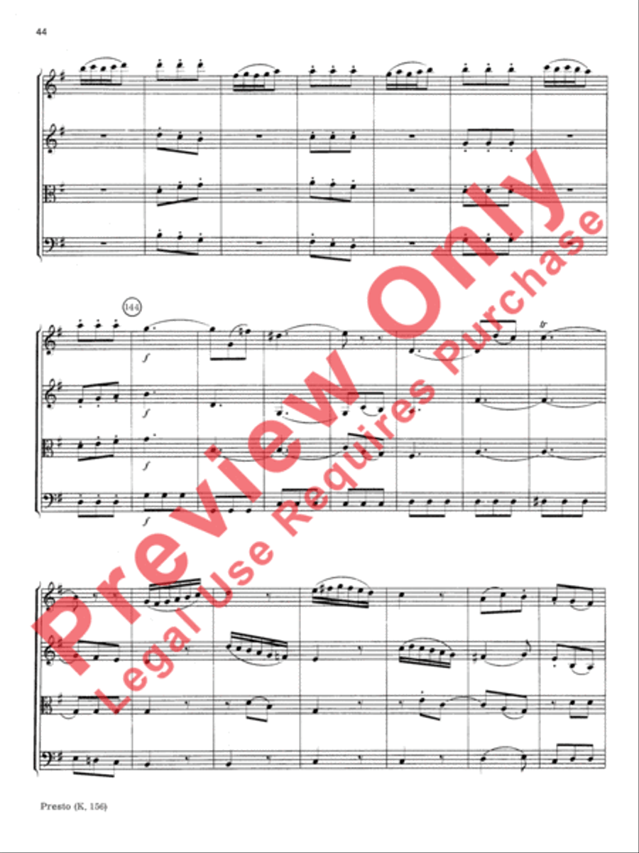 Mozart String Quartets String Quartet scores gallery preview page 45