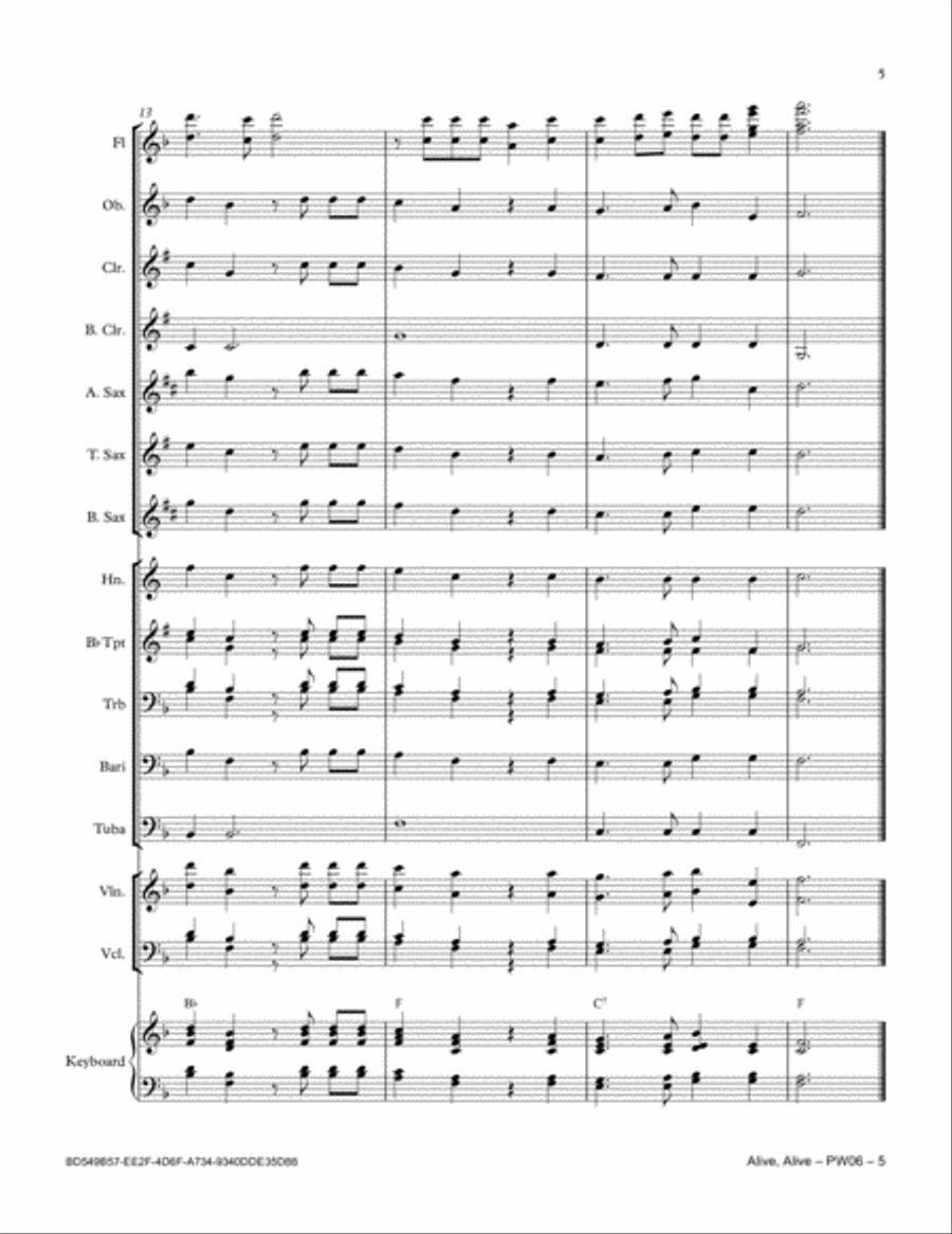 Alive, Alive Alive, Alive Full Orchestra scores gallery preview page 5