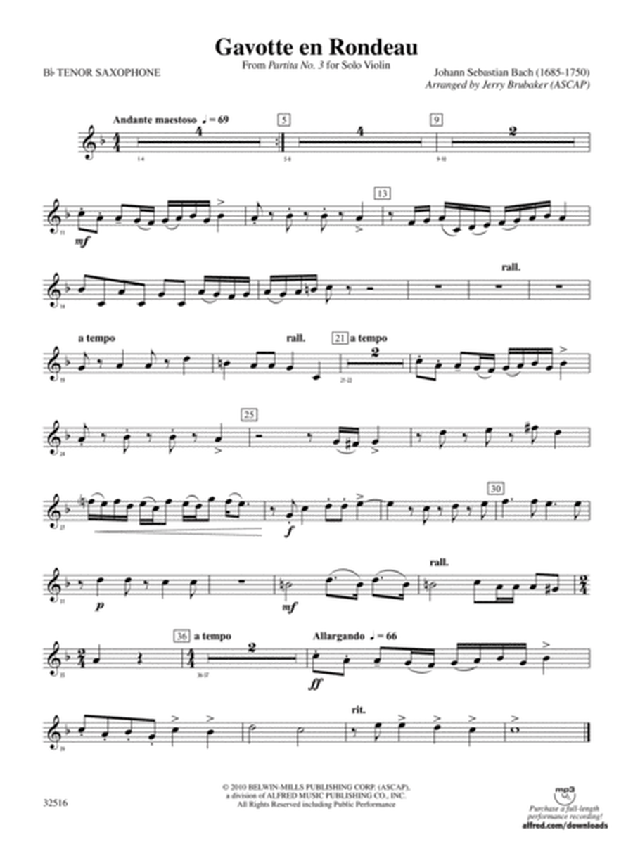 Gavotte en Rondeau: B-flat Tenor Saxophone