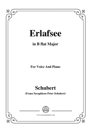Book cover for Schubert-Erlafsee,Op.8 No.3,in B flat Major,for Voice&Piano