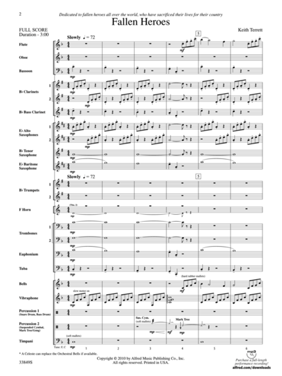 Fallen Heroes Concert Band scores gallery preview page 2