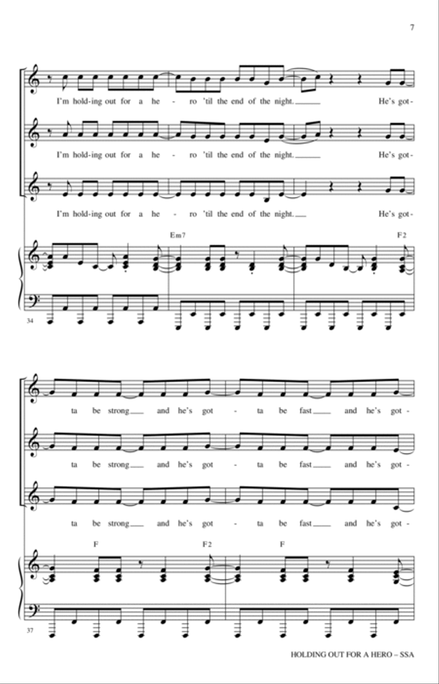 Holding Out For A Hero (from Footloose) (arr. Paul Langford) SSA scores gallery preview page 6