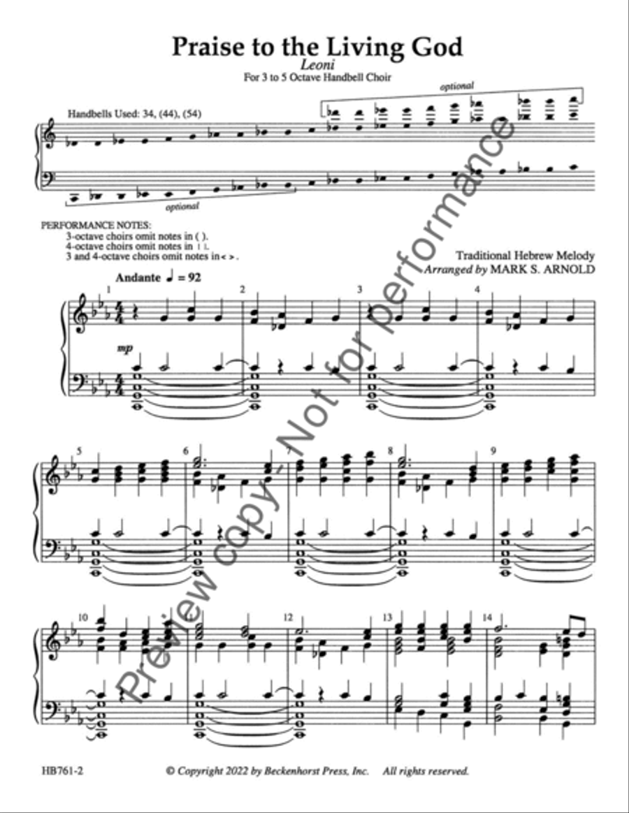 Praise to the Living God 5-Octaves scores gallery preview page 3