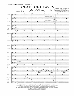 Breath of Heaven (Mary's Song) (arr. Jay Dawson) - Conductor Score (Full Score)