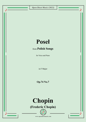 Chopin-Poseł(Der Bote),in F Major,Op.74 No.7,from Polish Songs,for Voice and Piano