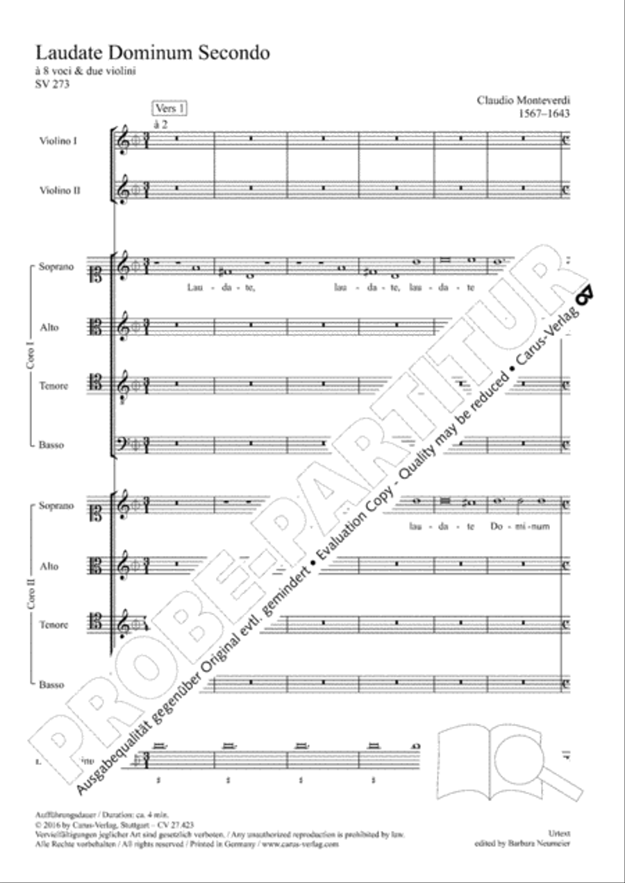 Laudate Dominum Secondo 4-Part scores gallery preview page 8