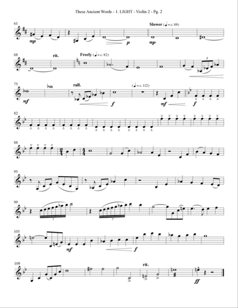 These Ancient Words - Violin 2 Choir scores gallery preview page 2