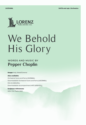 Book cover for We Behold His Glory