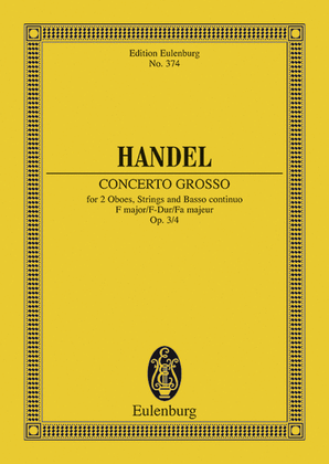 Book cover for Concerto Grosso in F Major Op. 3, No. 4
