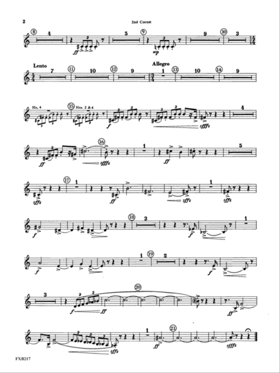 Symphony for Brass and Percussion: 2nd B-flat Cornet Concert Band scores gallery preview page 2