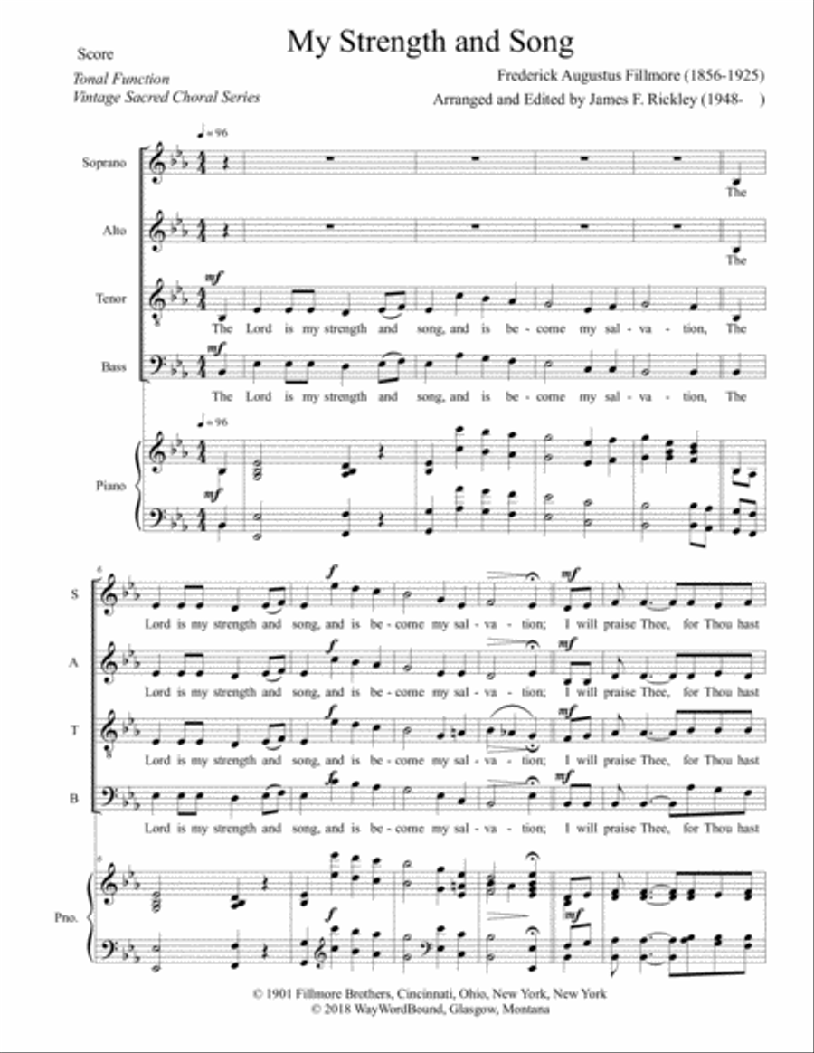 My Strength And Song 4-Part scores gallery preview page 1