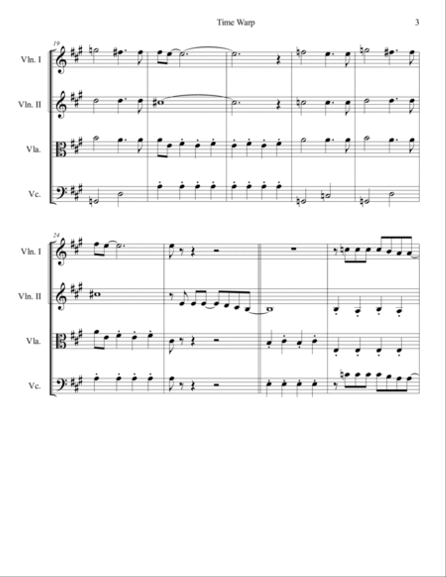 Time Warp String Quartet scores gallery preview page 4