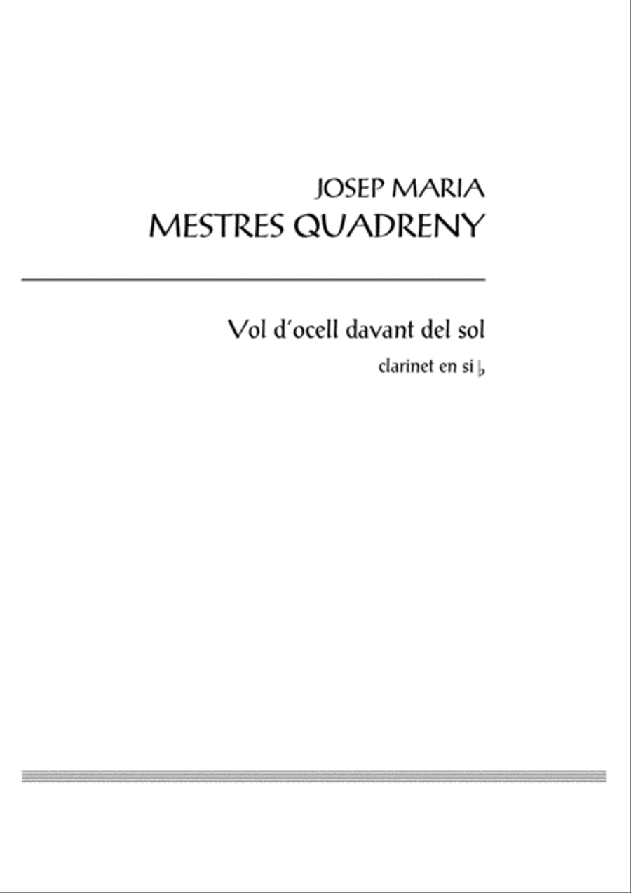 Vol d'ocell davant el sol Clarinet Solo scores gallery preview page 3