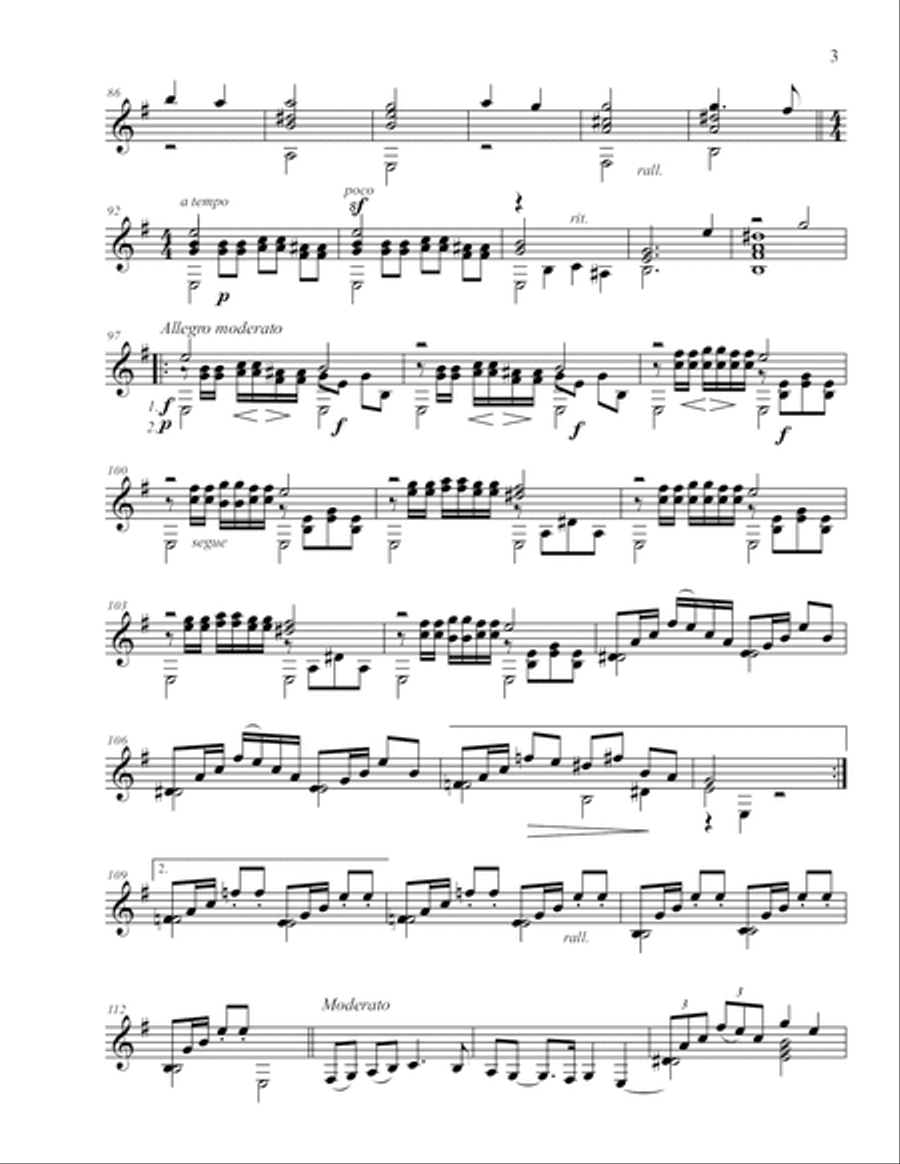 Tres Piezas Liricas para guitarra Opus 1 (Spanish Edition) Classical Guitar scores gallery preview page 6