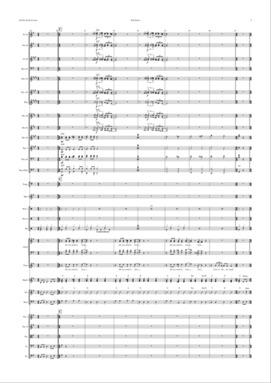 All You Need Is Love Full Orchestra scores gallery preview page 3