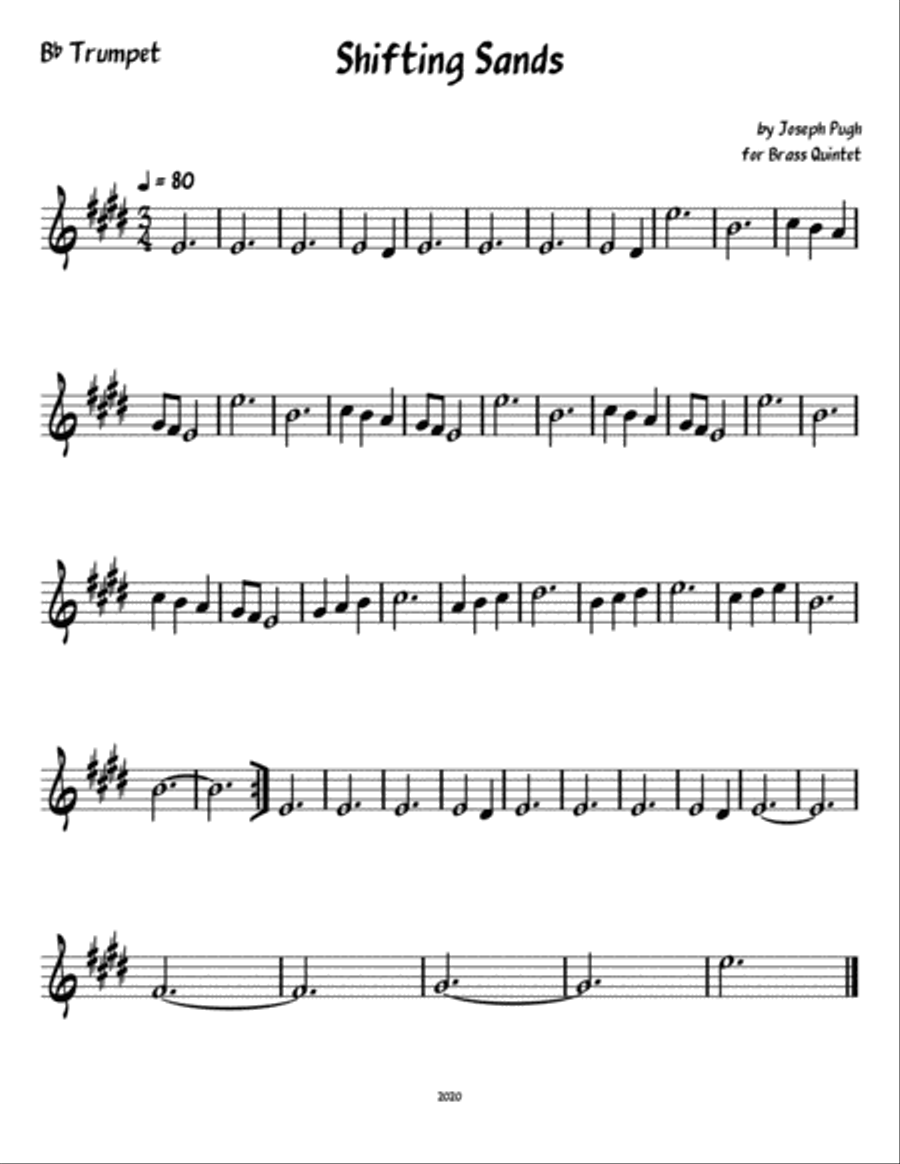 Shifting Sands (Brass Quintet) Brass Quintet scores gallery preview page 4