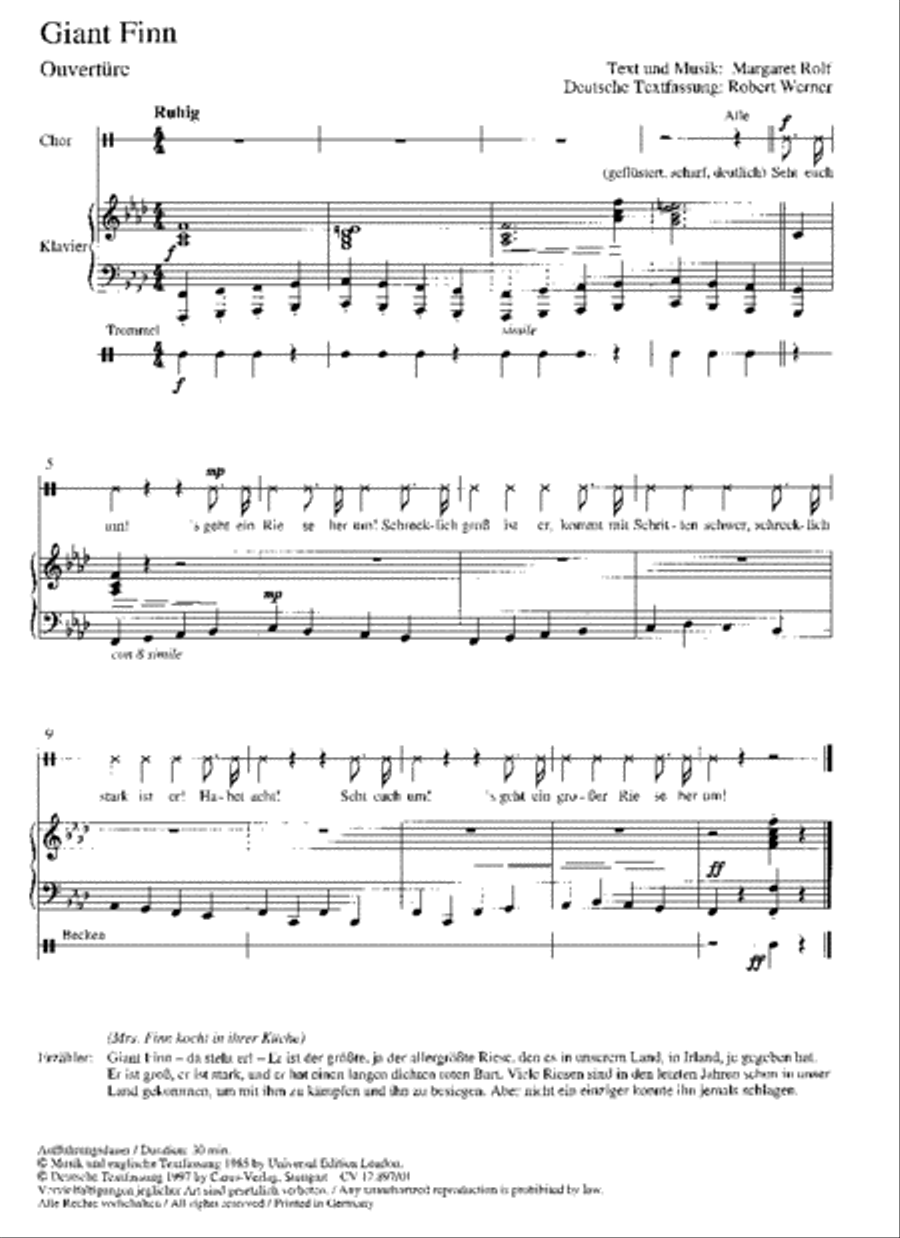 Giant Finn Unison Choir scores gallery preview page 1
