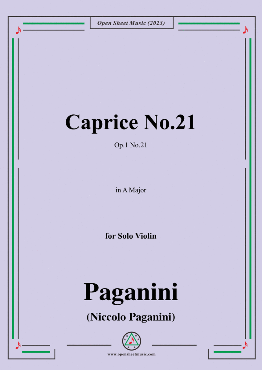 Paganini-Caprice No.21,Op.1 No.21,in A Major,for Solo Violin image number null