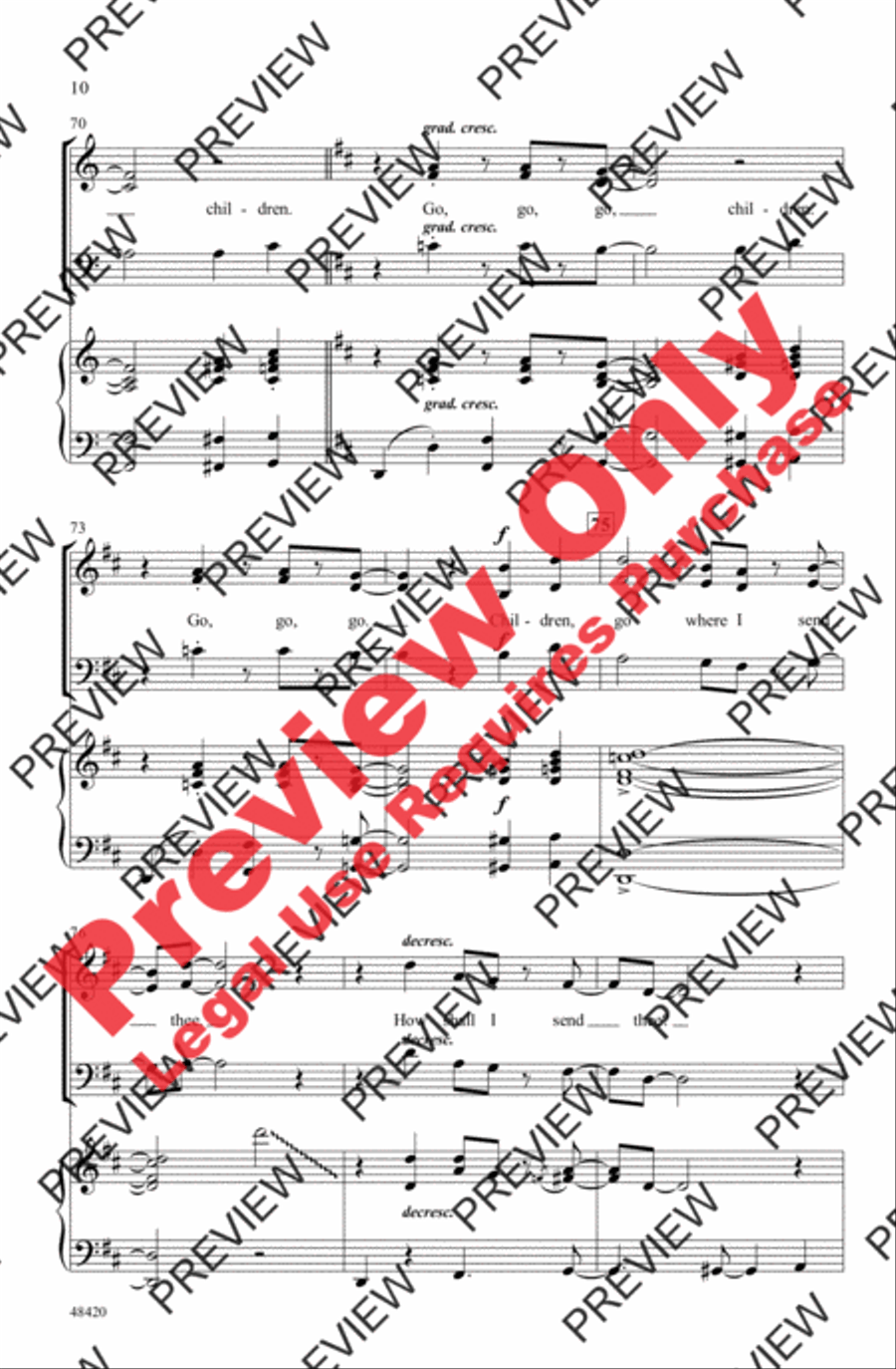 Children, Go Where I Send Thee 3-Part scores gallery preview page 10
