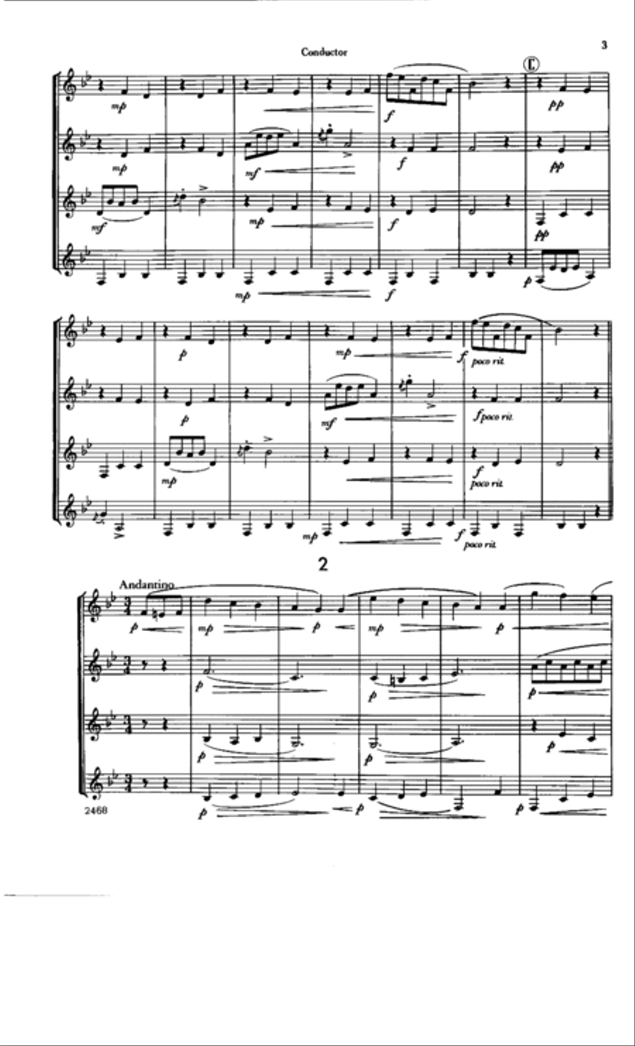 Four Schubert Waltzes Clarinet Quartet scores gallery preview page 3