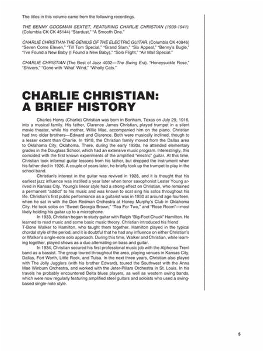 The Best of Charlie Christian Electric Guitar scores gallery preview page 5