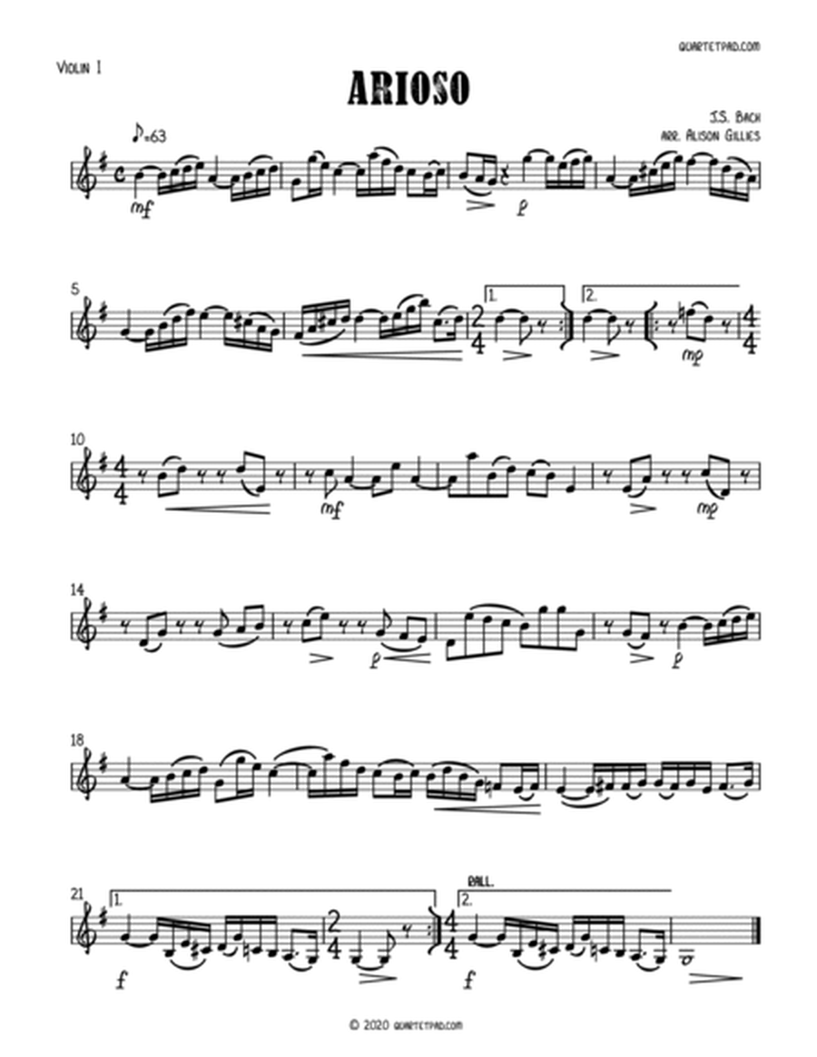 Bach Arioso (BWV 156) - String Quartet image number null