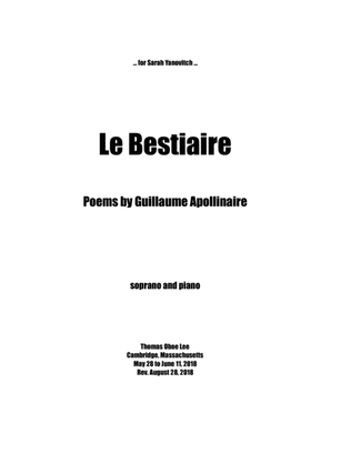 Le Bestiaire (2018) for soprano and piano