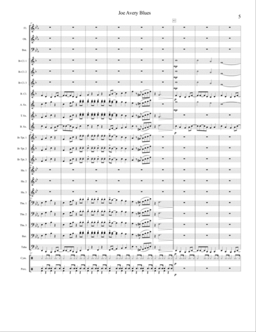 Joe Avery Blues Concert Band scores gallery preview page 5
