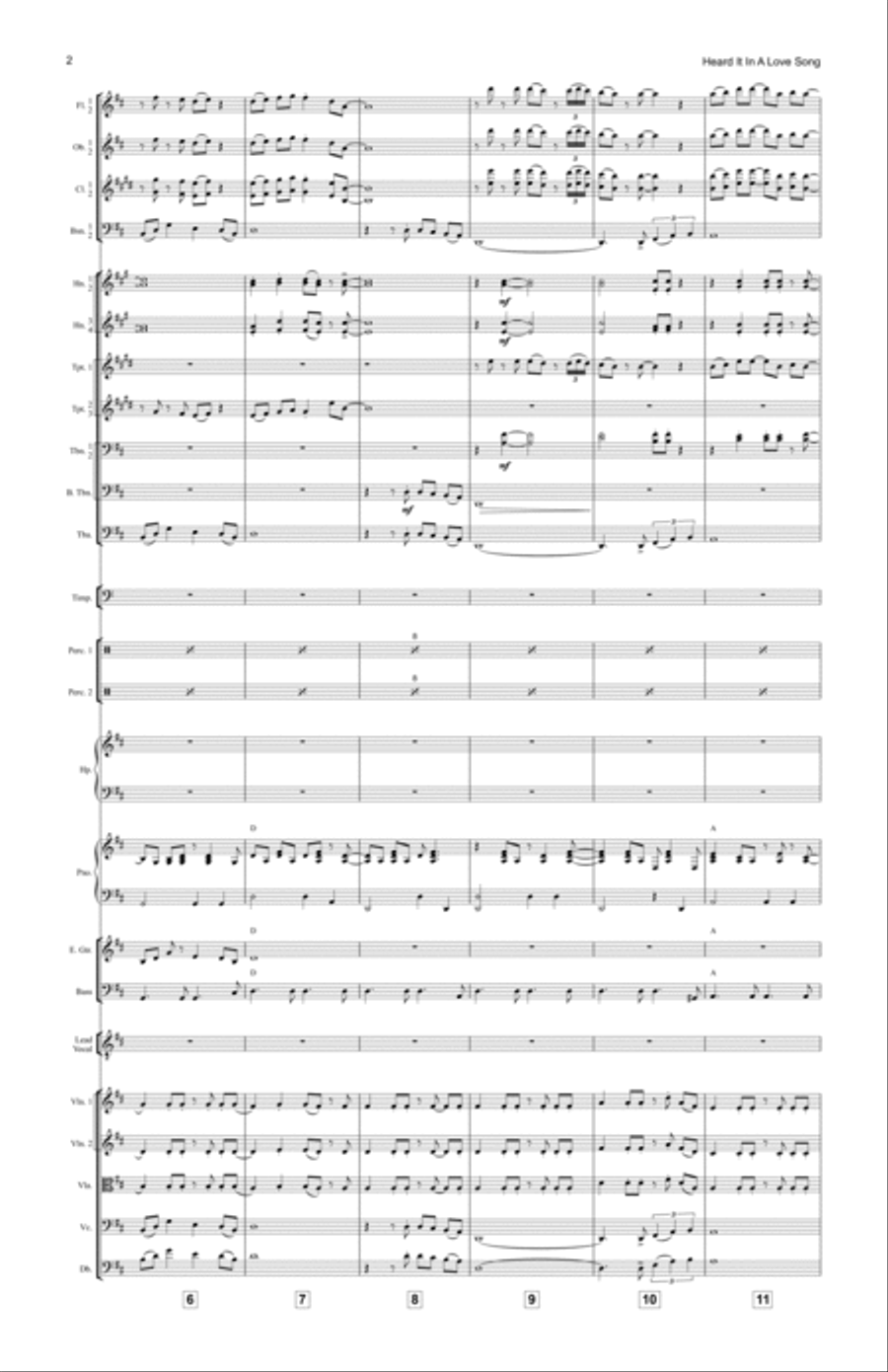Heard It In A Love Song Full Orchestra scores gallery preview page 2