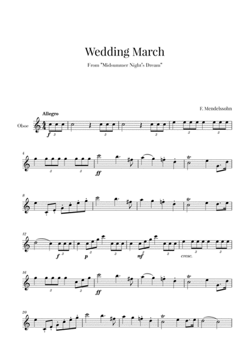 Wedding March (Bridal Chorus - Here comes the Bride) for Oboe Solo image number null