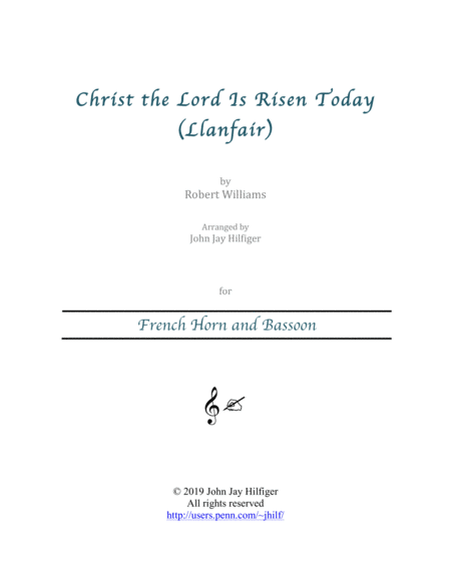 Christ the Lord Is Risen Today for French Horn and Bassoon image number null