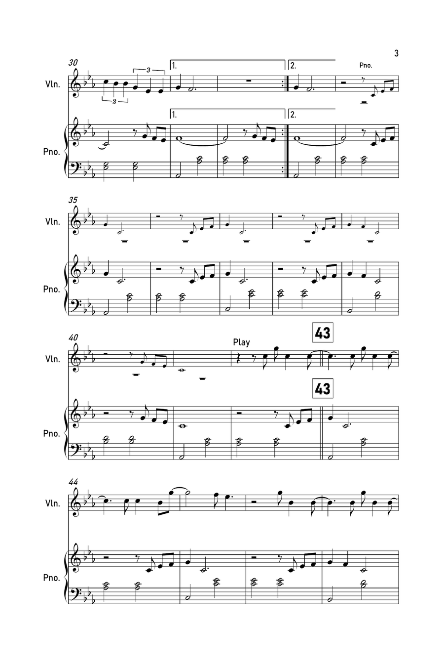 Cardigan Cardigan Violin Solo scores gallery preview page 3