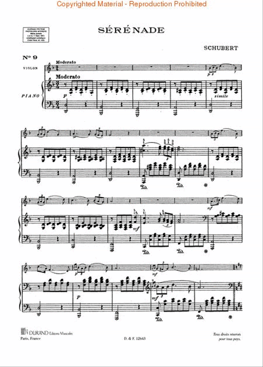 Serenade Violin Solo scores gallery preview page 2