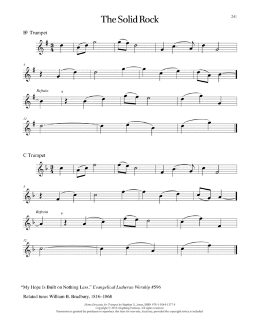 Hymn Descants for Trumpet C Trumpet scores gallery preview page 242