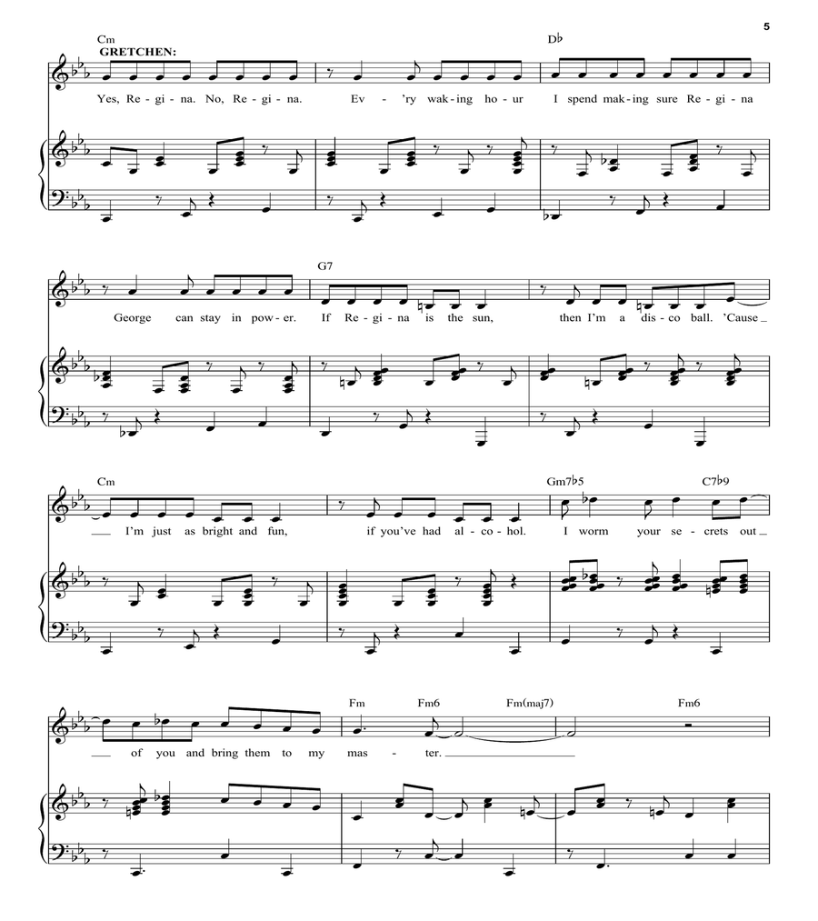 Meet The Plastics (from Mean Girls: The Broadway Musical) Voice scores gallery preview page 5