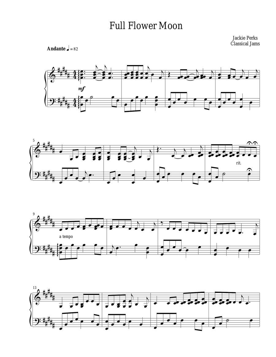 Full Flower Moon Full Flower Moon Piano Solo scores gallery preview page 1