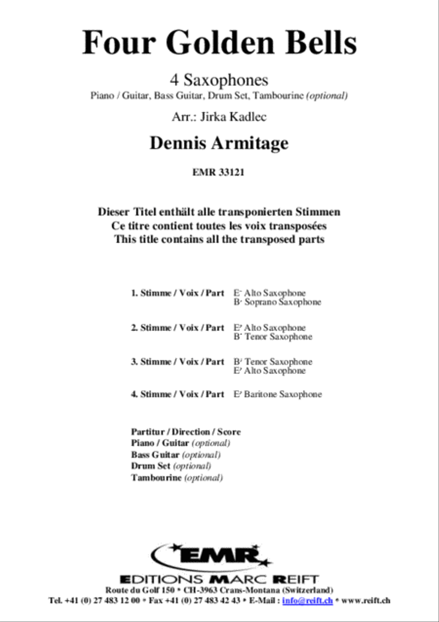 Four Golden Bells Saxophone Ensemble scores gallery preview page 2