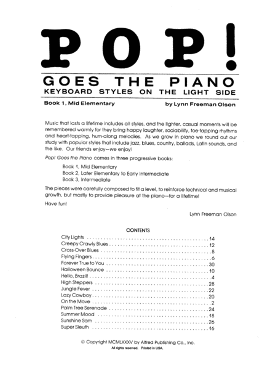 Pop! Goes the Piano, Book 1 Easy Piano scores gallery preview page 5