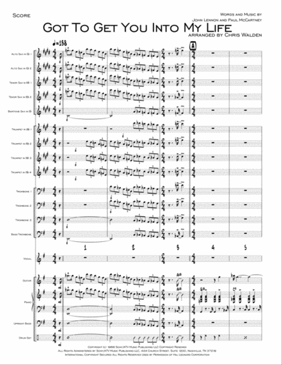 Got To Get You Into My Life Jazz Ensemble scores gallery preview page 1