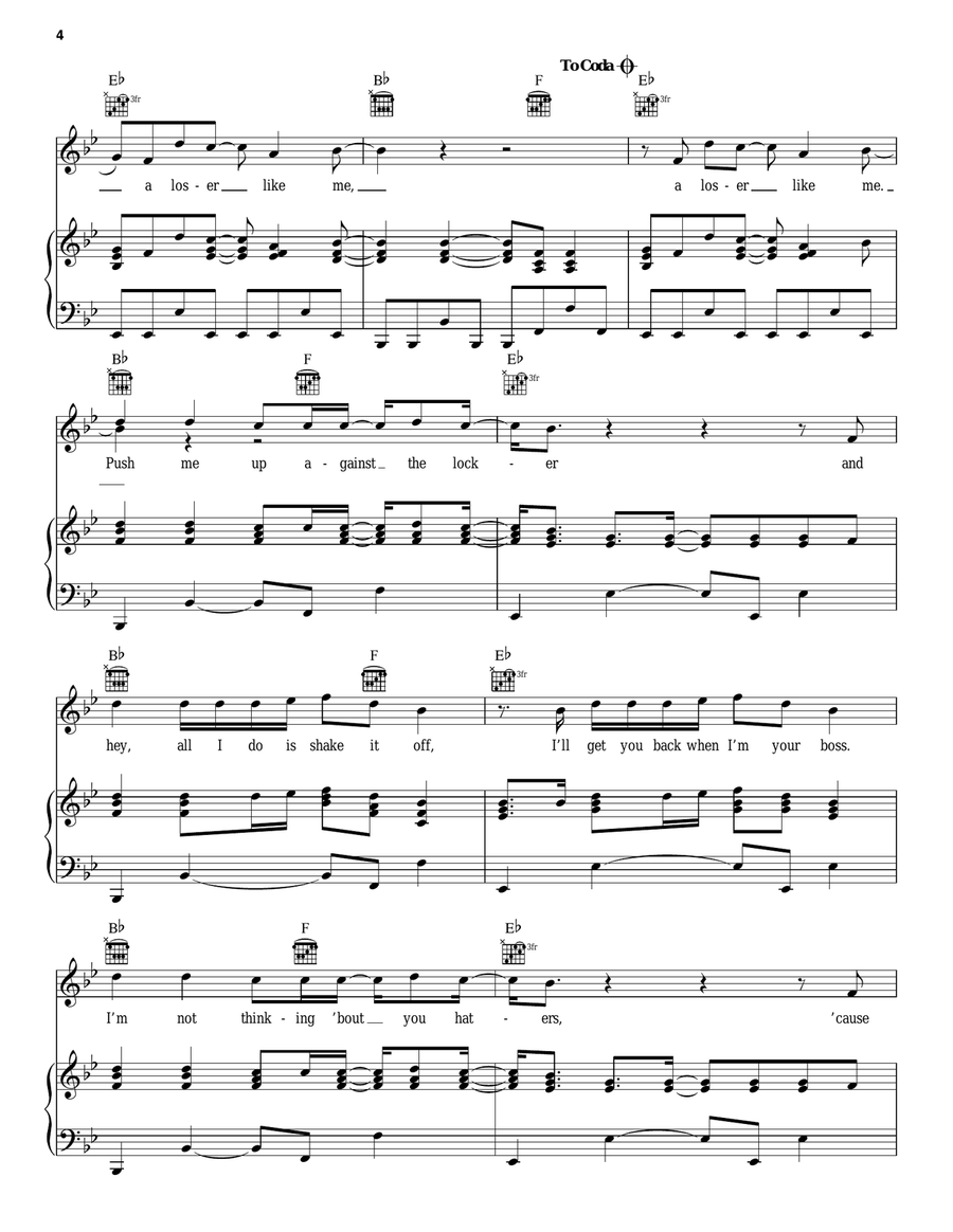 Loser Like Me Loser Like Me Piano, Vocal, Guitar scores gallery preview page 4