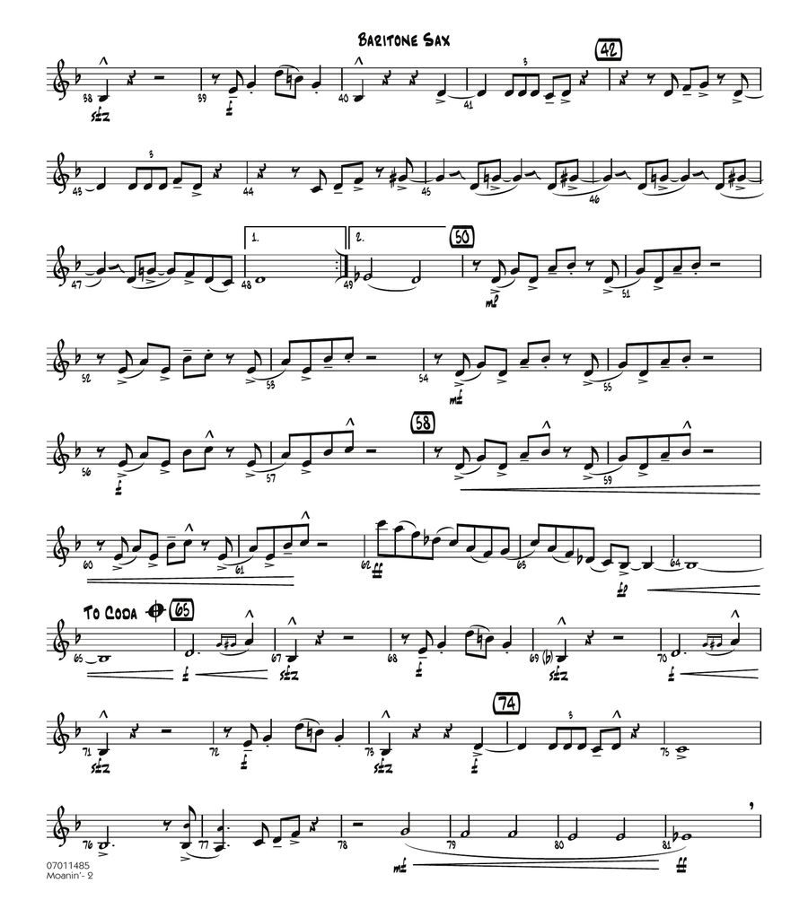 Moanin bari new arrivals sheet music