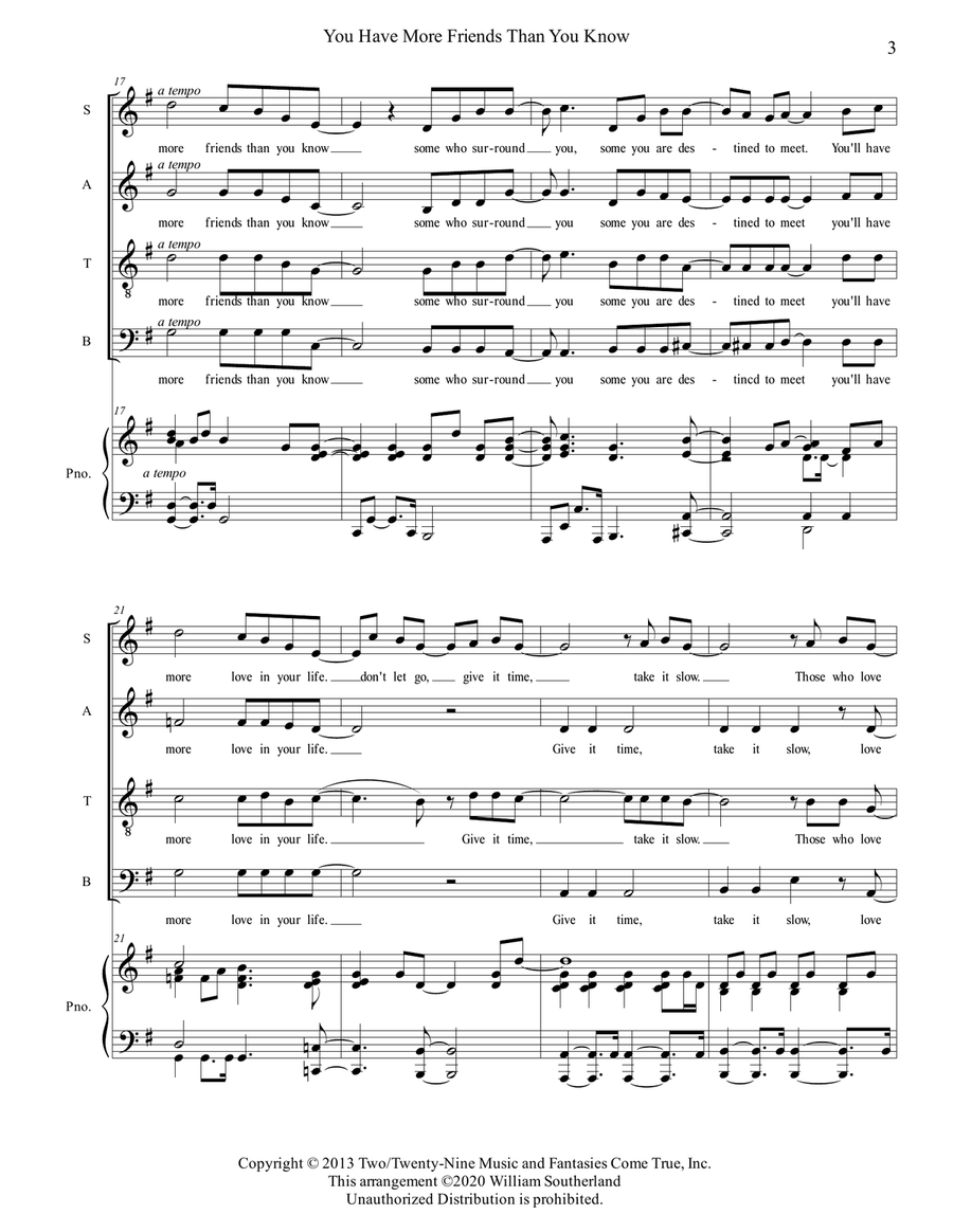 You Have More Friends Than You Know 4-Part scores gallery preview page 3