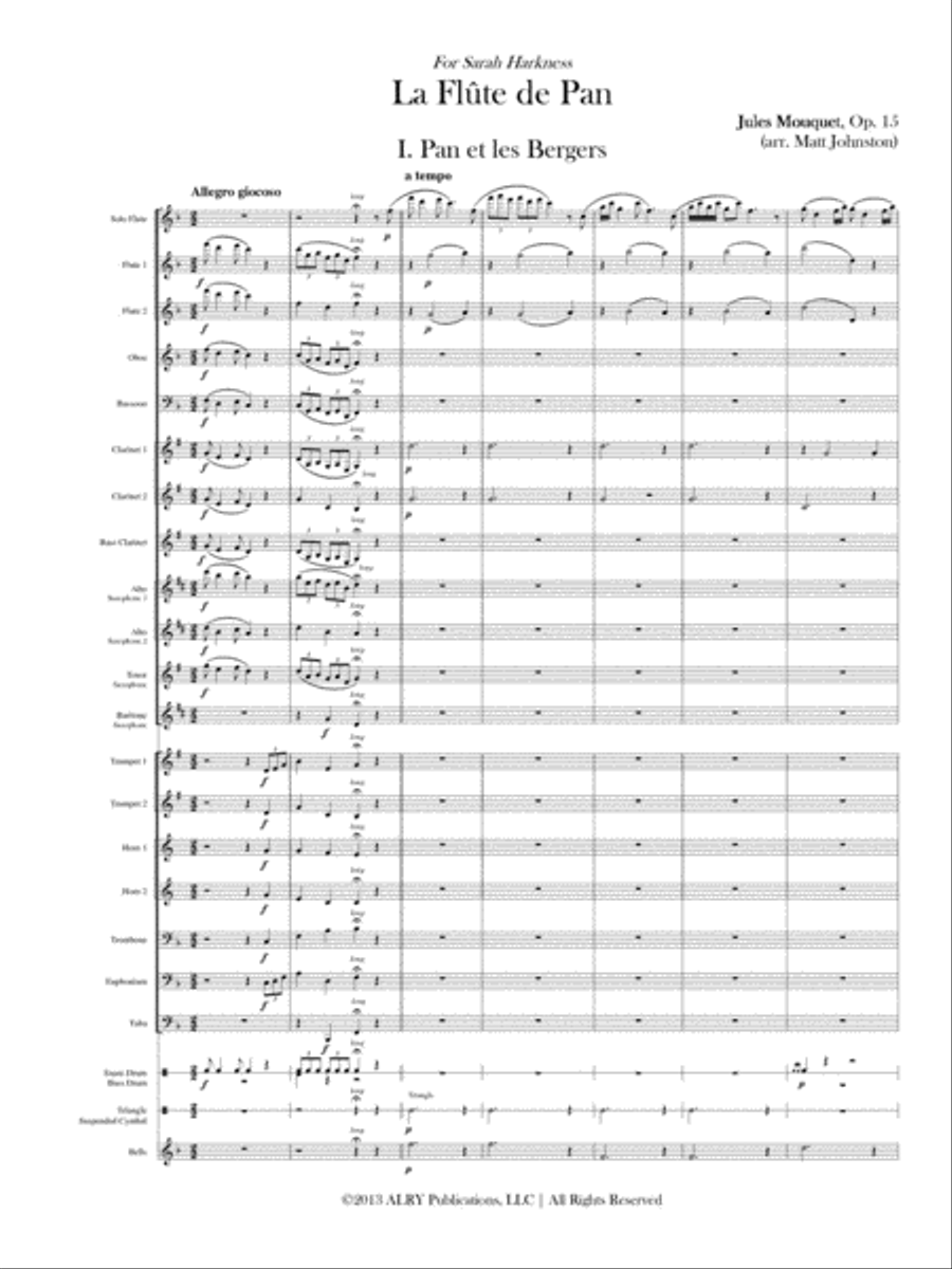 La Flute de Pan for Solo Flute and Concert Band Concert Band scores gallery preview page 3